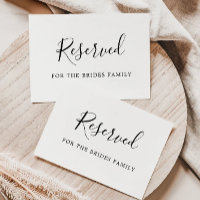 Minimalist Reserved Chair Signs, Wedding Seating