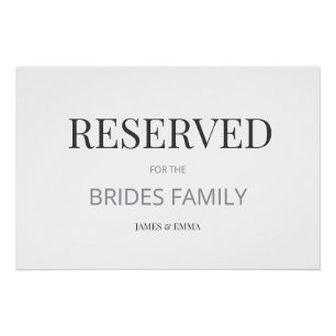 Minimalist ‘RESERVED’ Wedding Sign White