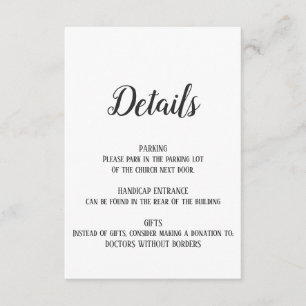 Minimalist Retirement Detail Insert Card