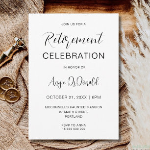 Minimalist Retirement Party Corporate Retirement Invitation