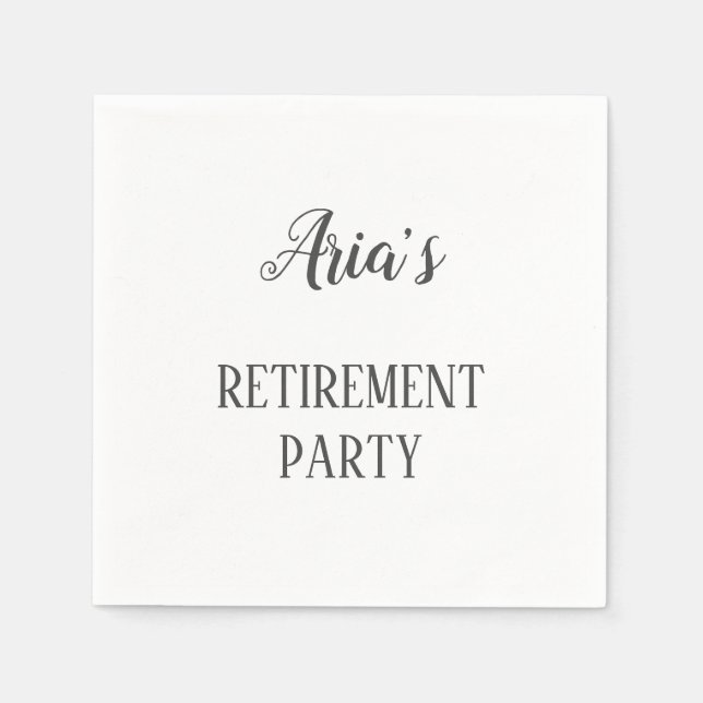 Minimalist Retirement Party Napkins (Front)