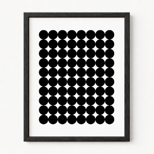 Minimalist Retro Black Circle Grid Poster