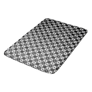Minimalist retro check pattern – Monochrome design Bath Mat