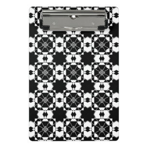 Minimalist retro check pattern – Monochrome design Mini Clipboard