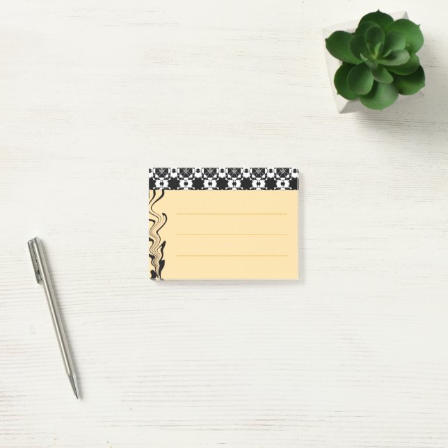 Minimalist retro check pattern – Monochrome design Post-it Notes (Office)