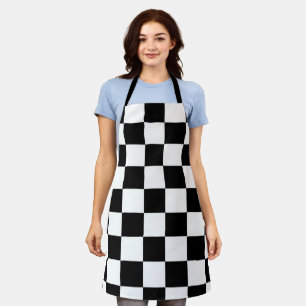 Minimalist Retro Chequered – Monochrome Streetwear Apron
