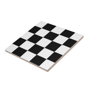 Minimalist Retro Chequered – Monochrome Streetwear Ceramic Tile