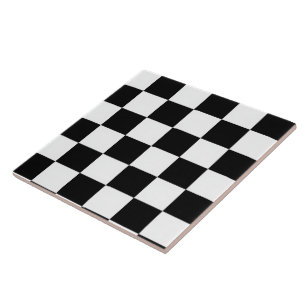 Minimalist Retro Chequered – Monochrome Streetwear Ceramic Tile