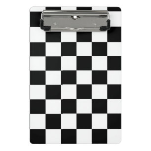 Minimalist Retro Chequered – Monochrome Streetwear Mini Clipboard