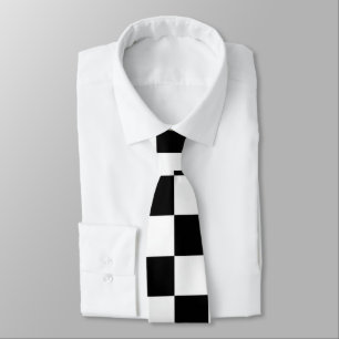 Minimalist Retro Chequered – Monochrome Streetwear Tie
