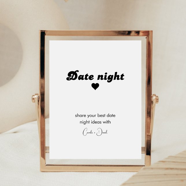 Minimalist retro Date Night Ideas Sign (Creator Uploaded)
