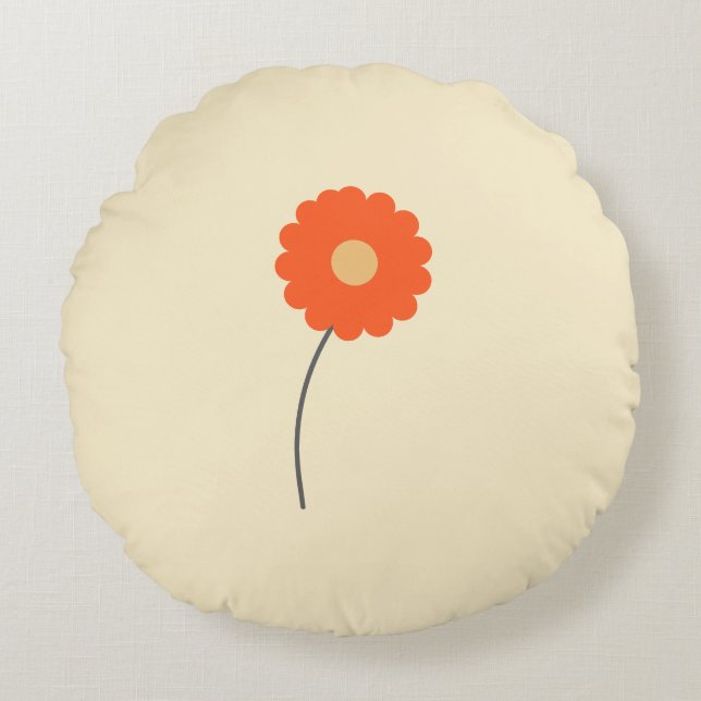 Minimalist Retro Flower Throw Pillow (Front)