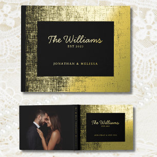 Minimalist Retro Foil Guest Book Photo Guestbook