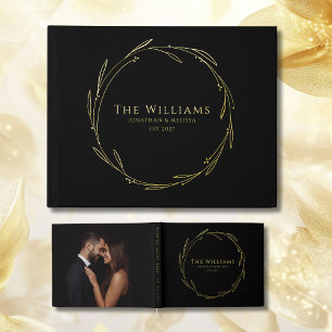 Minimalist Retro Foil Guest Book Photo Guestbook