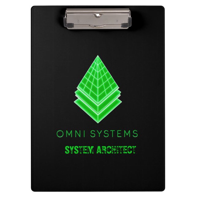 Minimalist Retro-Futurism Omni Systems Tech Clipboard (Front)