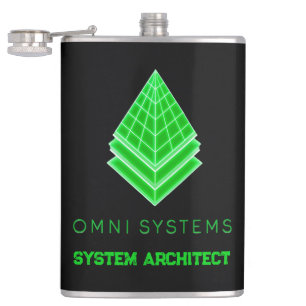 Minimalist Retro-Futurism Omni Systems Tech Hip Flask