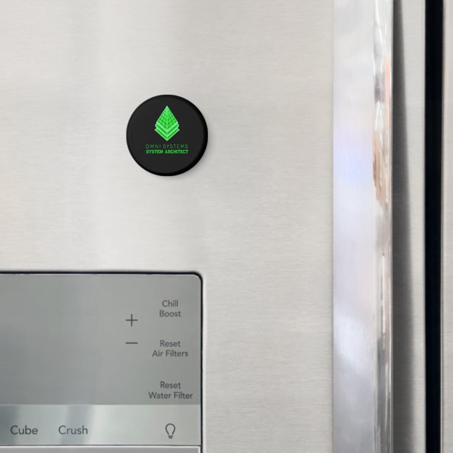 Minimalist Retro-Futurism Omni Systems Tech Magnet (In Situ (Fridge))