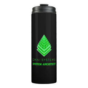 Minimalist Retro-Futurism Omni Systems Tech Thermal Tumbler