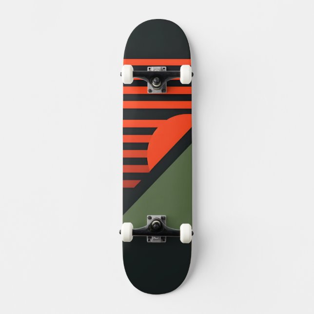 Minimalist Retro Graphic Design Skateboard (Front)
