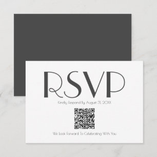 Minimalist Retro Inspired QR Code RSVP Card