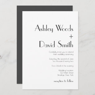 Minimalist Retro Inspired Wedding Invitation