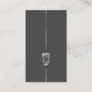 Minimalist Retro Microphone Business Card