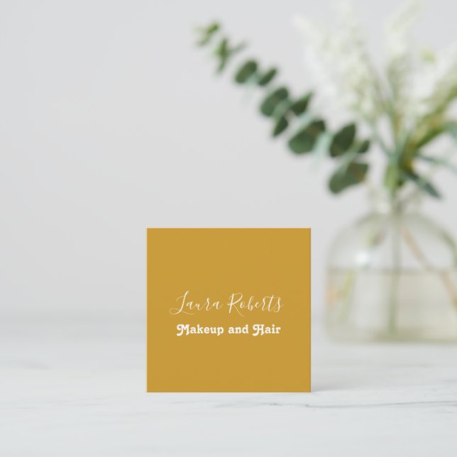 Minimalist Retro Mustard Yellow  Business Card (Standing Front)
