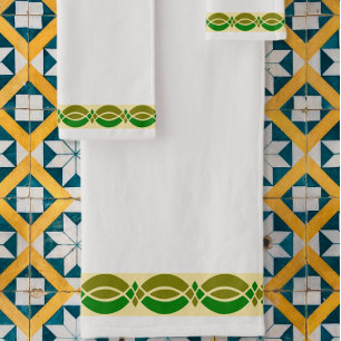 Minimalist Retro Pattern Customisable Bath Towel Set