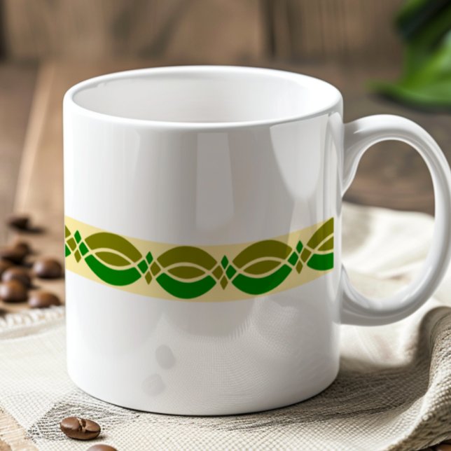 Minimalist Retro Pattern Customisable Coffee Mug (Creator Uploaded)