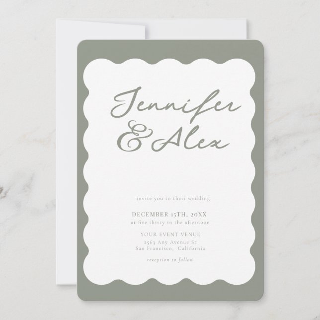 Minimalist Retro Photo Collage Wedding Invitations (Front)