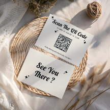 Minimalist Retro QR Code Wedding