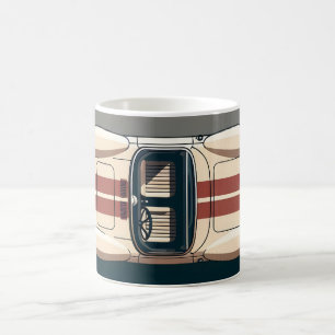 Minimalist Retro Racing Car Stripe Coffee Mug