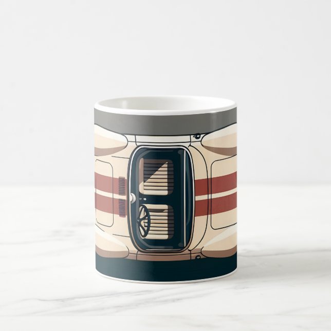 Minimalist Retro Racing Car Stripe Coffee Mug (Center)