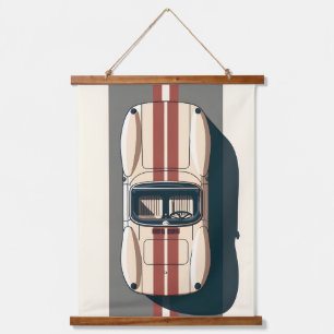 Minimalist Retro Racing Car Stripe Hanging Tapestry