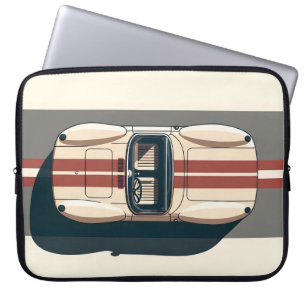 Minimalist Retro Racing Car Stripe Laptop Sleeve