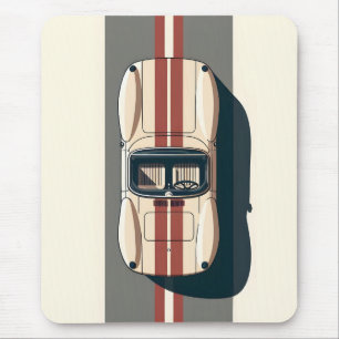 Minimalist Retro Racing Car Stripe Mouse Pad