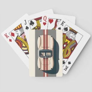 Minimalist Retro Racing Car Stripe Playing Cards