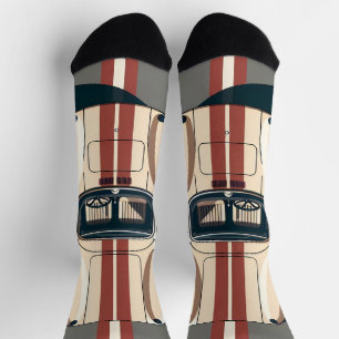 Minimalist Retro Racing Car Stripe Socks