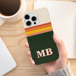 Minimalist Retro Stripe Initial Monogram iPhone 15 Pro Max Case<br><div class="desc">Minimalist Retro Stripe Initial Monogram Phone Case. Create your own personalised iPhone Case with custom initial name.</div>
