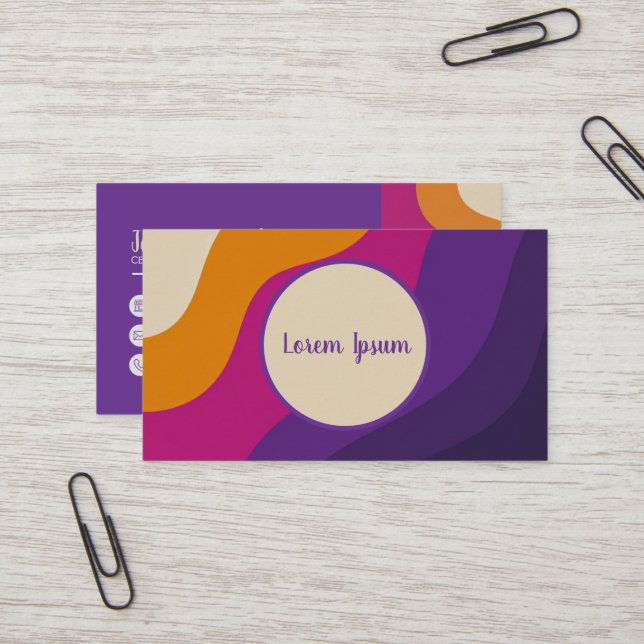 Minimalist Retro Style Visiting Card (Front/Back In Situ)
