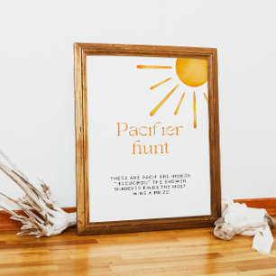 Minimalist Retro Sun Pacifier Hunt Poster