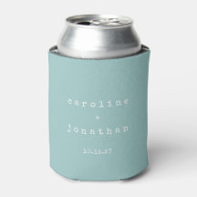 Minimalist Retro Typewriter Aqua Custom Wedding