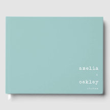 Minimalist Retro Typewriter Aqua Custom Wedding