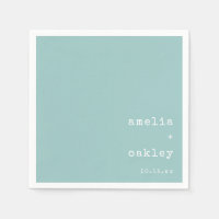 Minimalist Retro Typewriter Aqua Custom Wedding