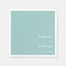 Minimalist Retro Typewriter Aqua Custom Wedding