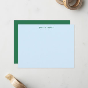 Minimalist Retro Typewriter Custom Blue Green Card
