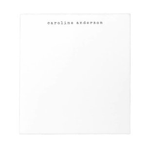Minimalist Retro Typewriter Font Personalised  Notepad