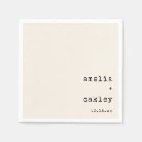Minimalist Retro Typewriter Ivory Custom Wedding