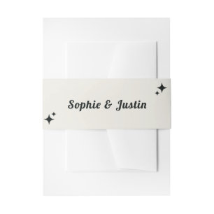 Minimalist Retro Wedding Invitation Belly Band