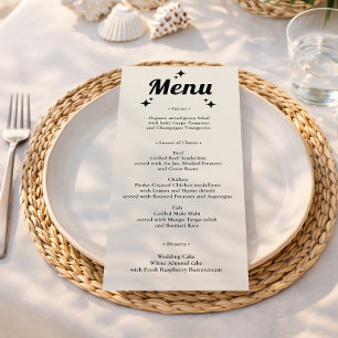Minimalist Retro Wedding Menu